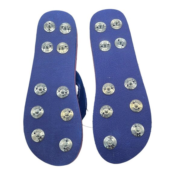 Vtg Mens Laid-Back Golf Flip Flops Sandals Cleats Size Large 12-13 Red Blue NEW - Picture 4 of 10